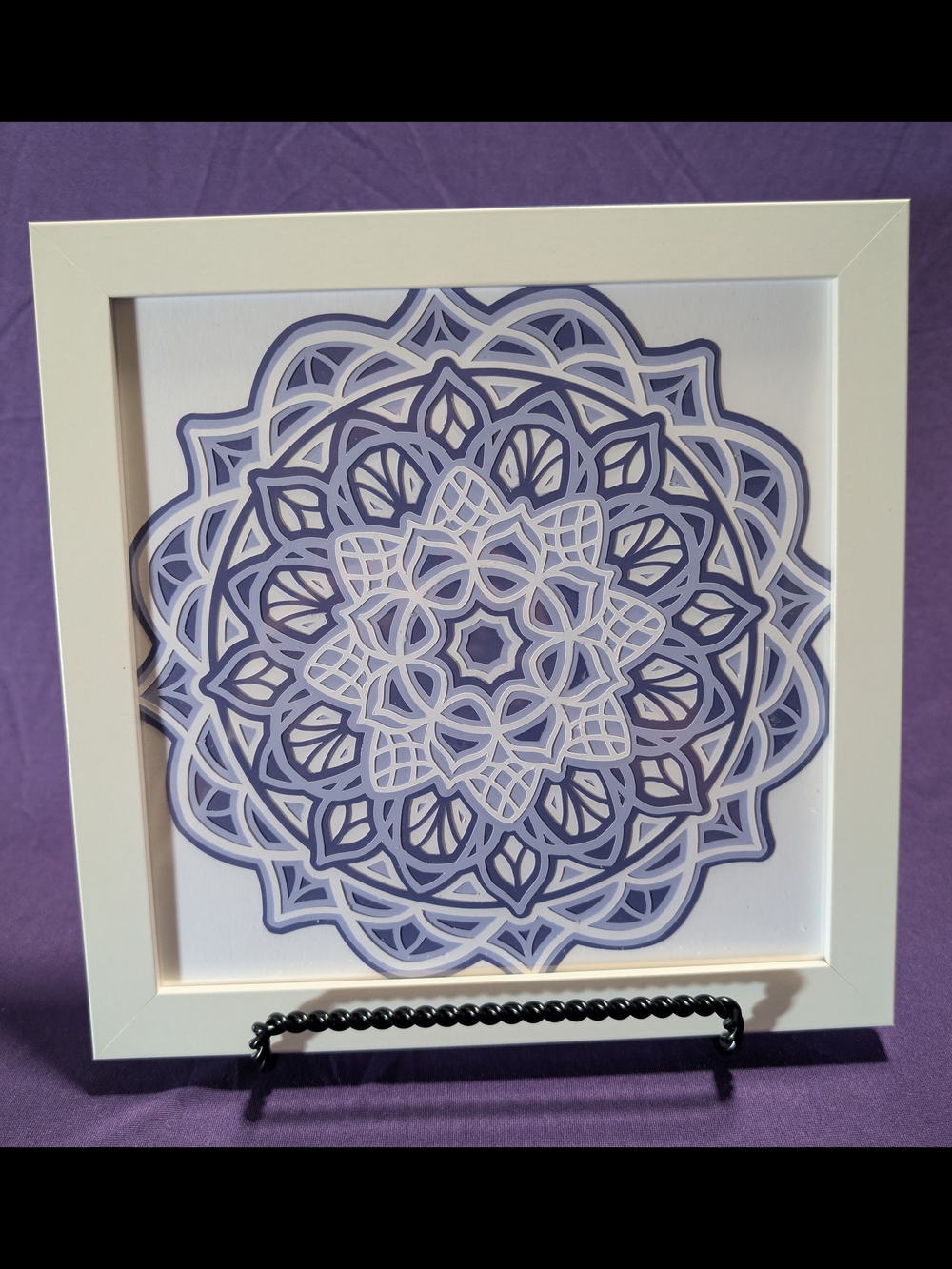 Layered Mandala Wall Art in Lavender and White